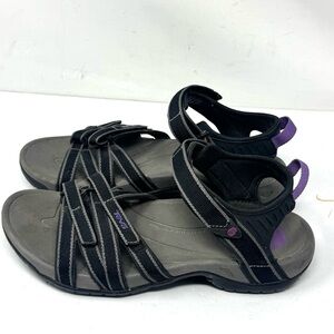 TEVA Tirra Sport Sandals Black Purple Strappy Womens Sz 9.5